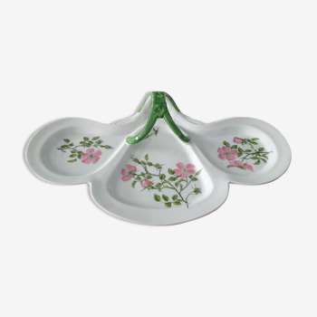 Plat serviteur decors floral  en porcelaine de Limoges