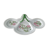 Flat, servant floral decorations in limoges porcelain