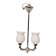 Vintage opaline lampshade chrome duck 2-arm chandelier