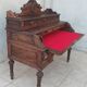 Louis XIII cylinder desk in carved oak, 19th century.