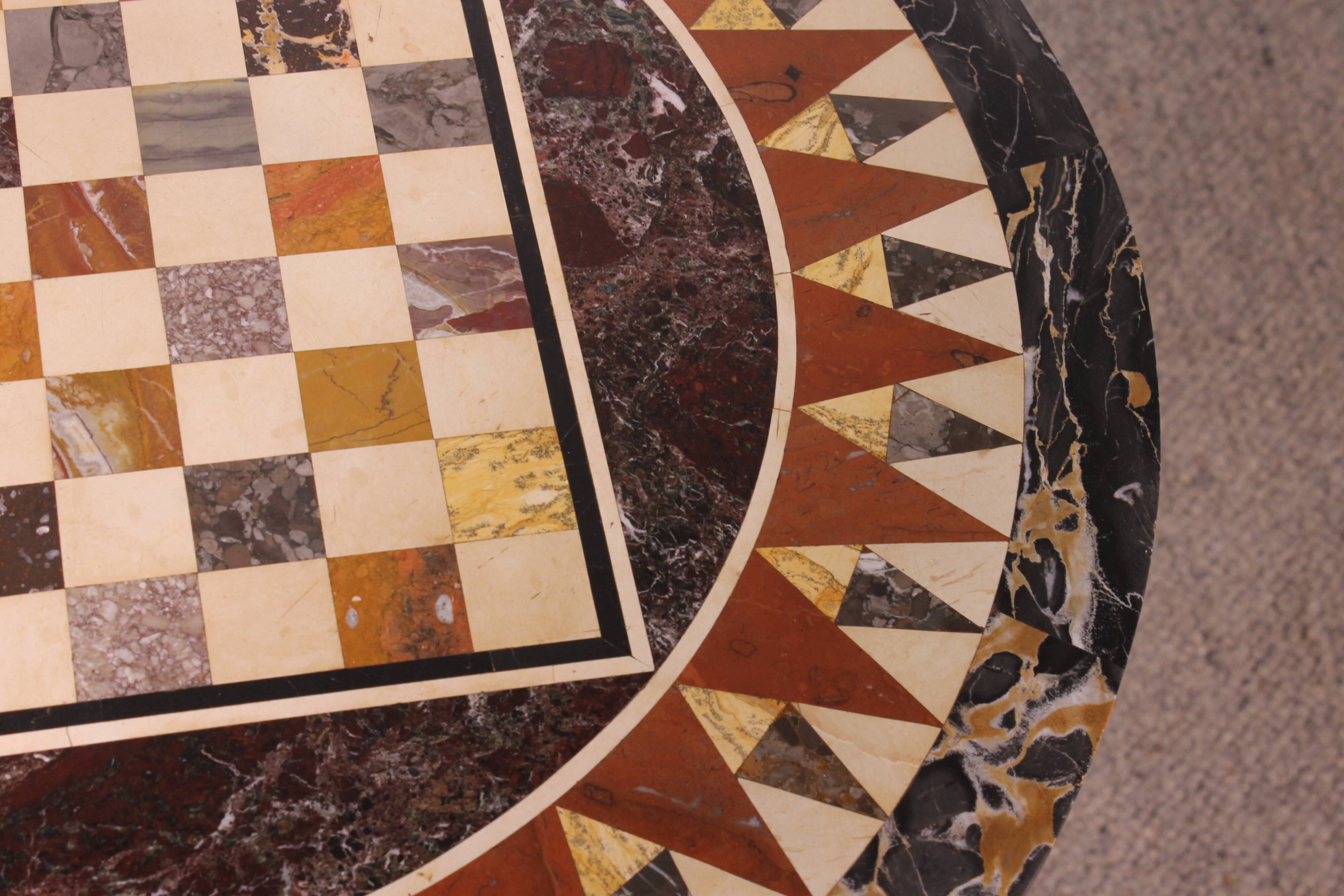gueridon with a pietra dura top featuring a game board - 18th century