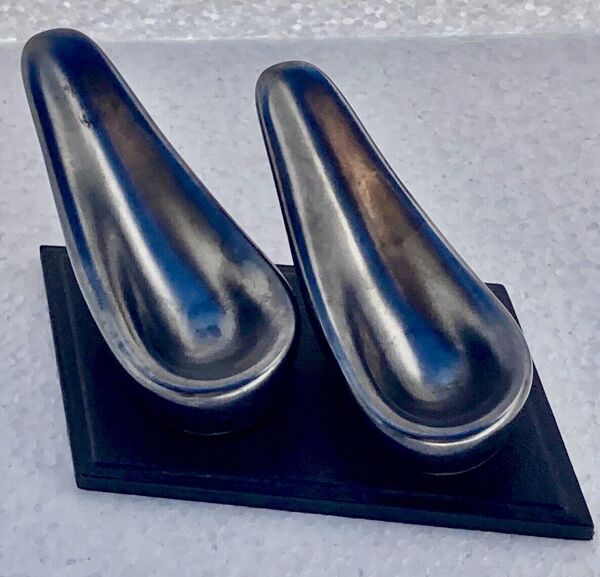 Porte-pipe céramique noir irisé forme libre 50's