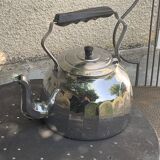 Large kettle, in chrome copper, menesa, vintage and collector's black bakelite handle