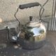 Large kettle, in chrome copper, menesa, vintage and collector's black bakelite handle