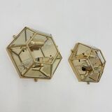 Set of 2 hexagonal wall lamps by Sothis, Italy 1980s