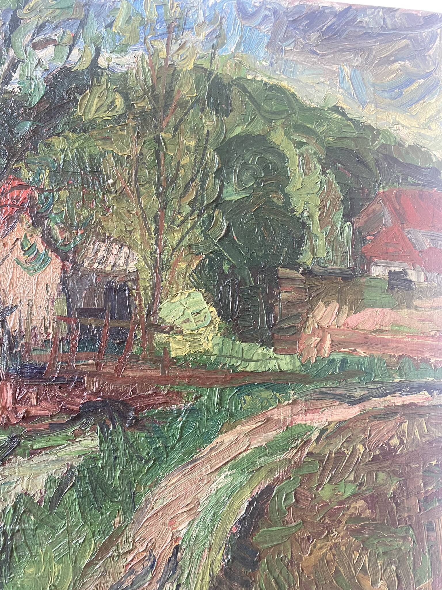 Countryside house landscape signed 1963