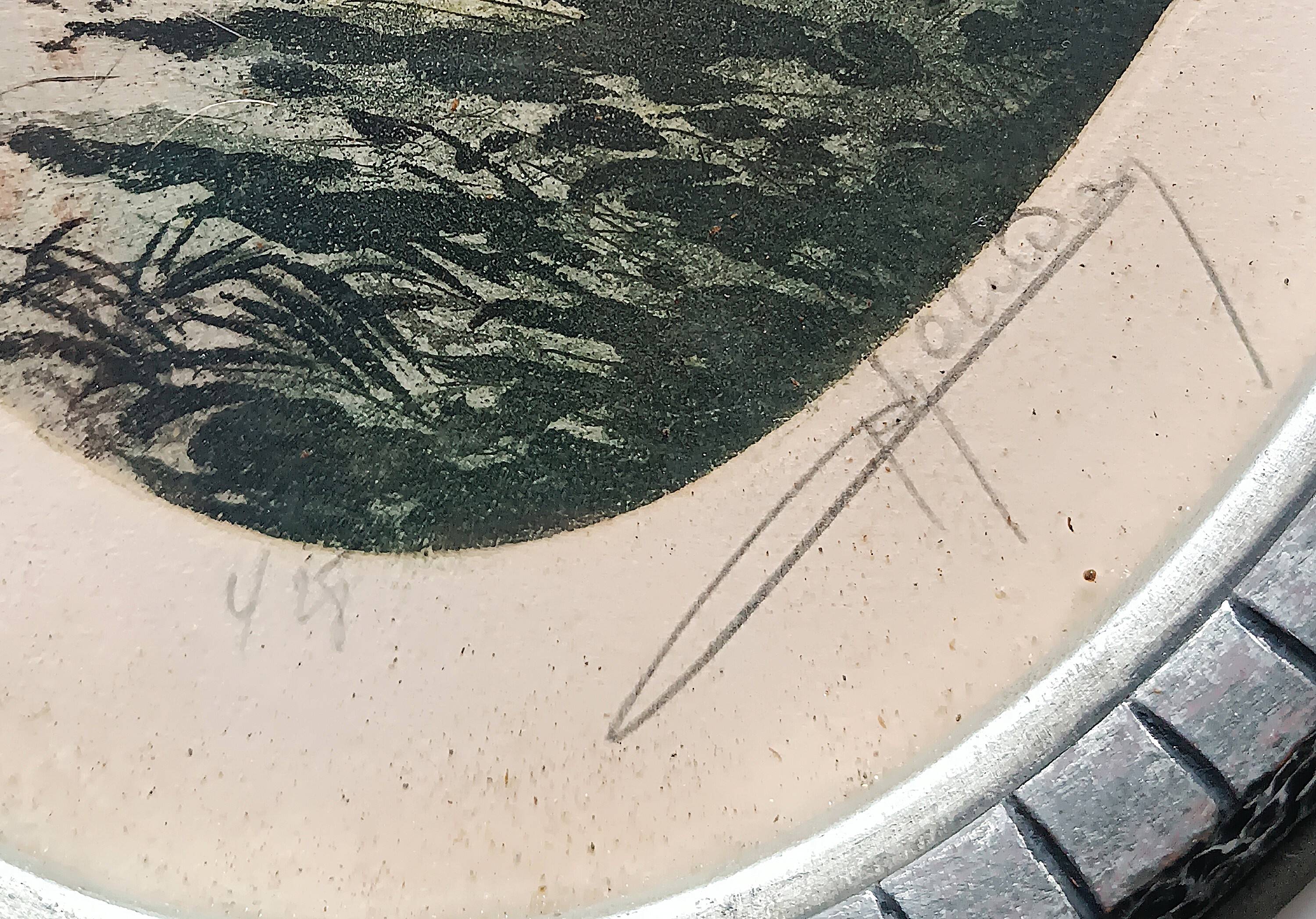 Pair of color lithographed landscape paintings