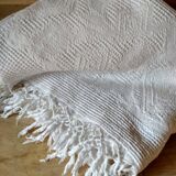 Bedspread in woven white cotton, single bed