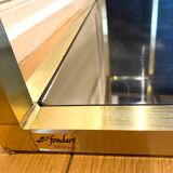 3-tier shelf in glass, mirror and brass