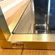3-tier shelf in glass, mirror and brass