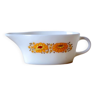 Saucière vintage JAJ - style Arcopal - décor Sunflower -  Made in England