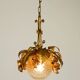 1970s gold-plated metal pendant lamp with a glass sphere by Hans Kögl
