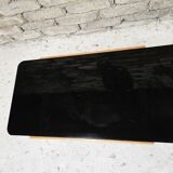 Small opaque black glass coffee table 1960