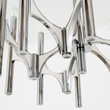 Orbit chandelier in metal and white from Sciolari 1970s