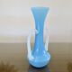 Blue opaline and opalescent glass soliflore vase, 1960s-70s.