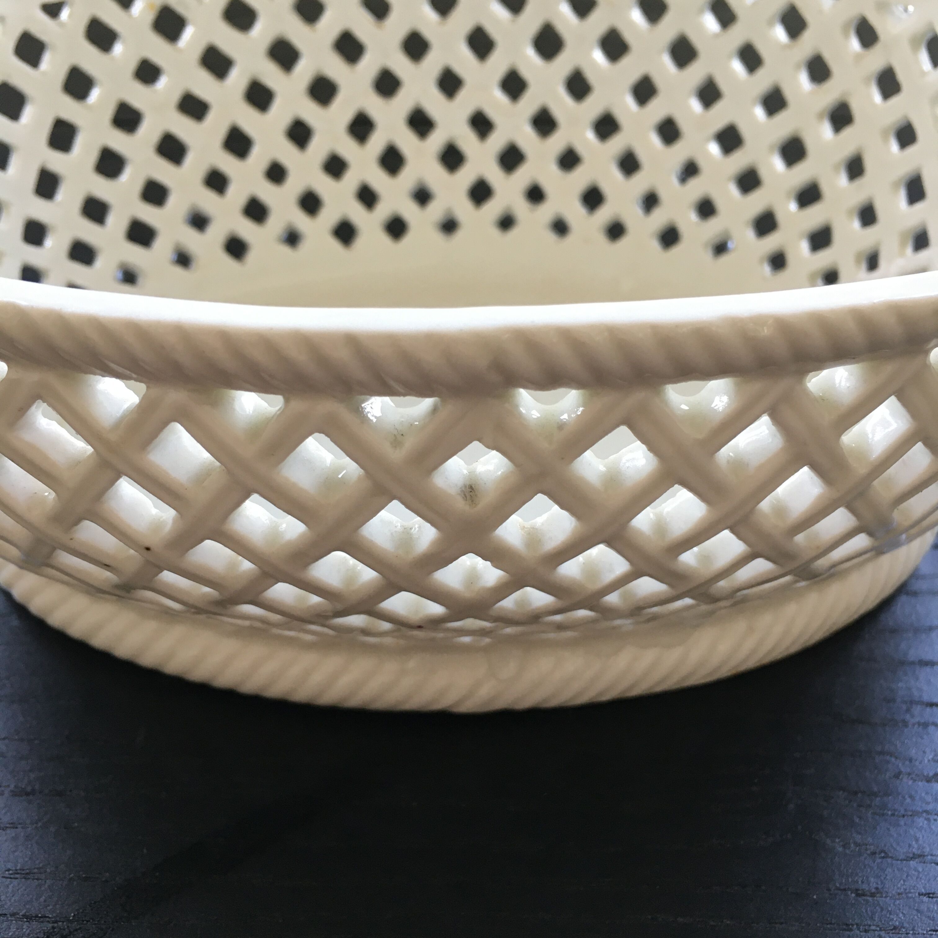 White earthenware basket