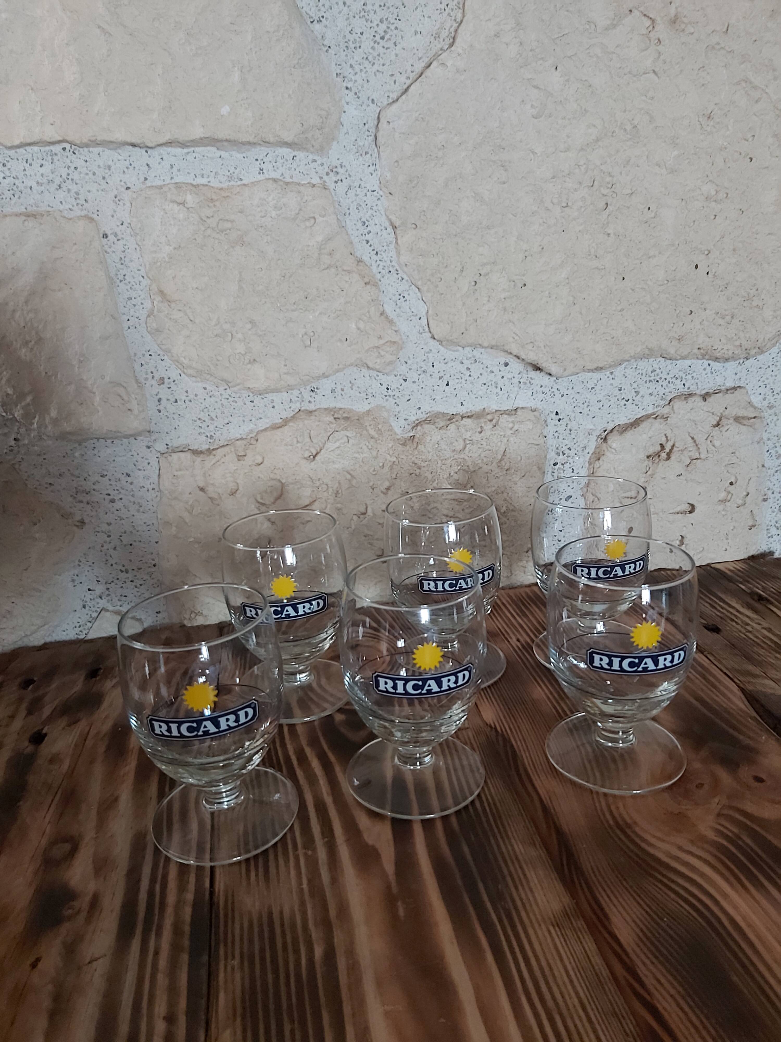 Set of 6 Ricard balloon glasses