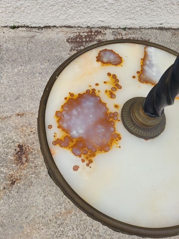 Napoleon III floor lamp in bronze metal and marble