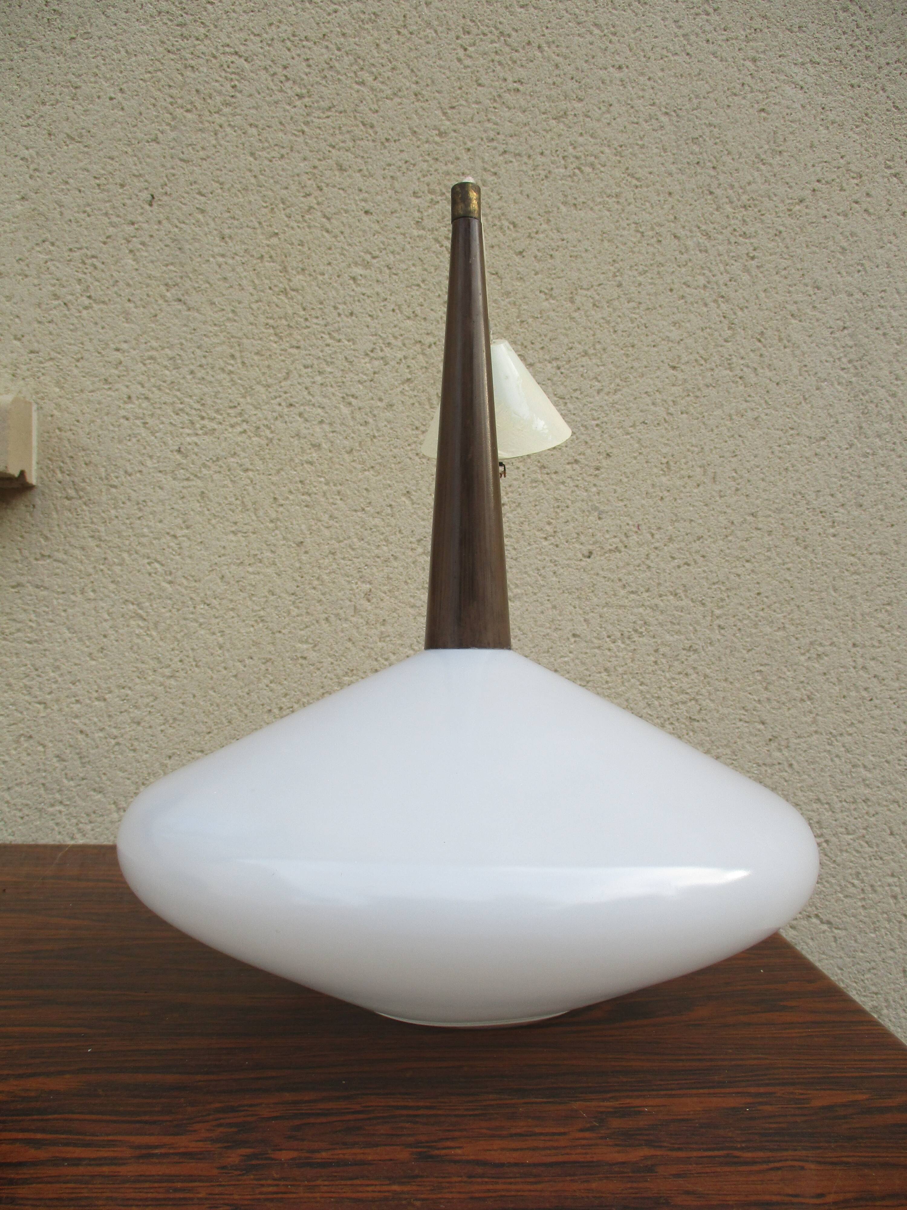 Suspension lustre scandinave opaline  vintage