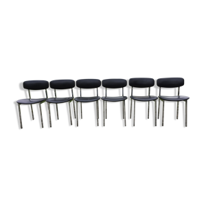 6 chaises vintage en - noir