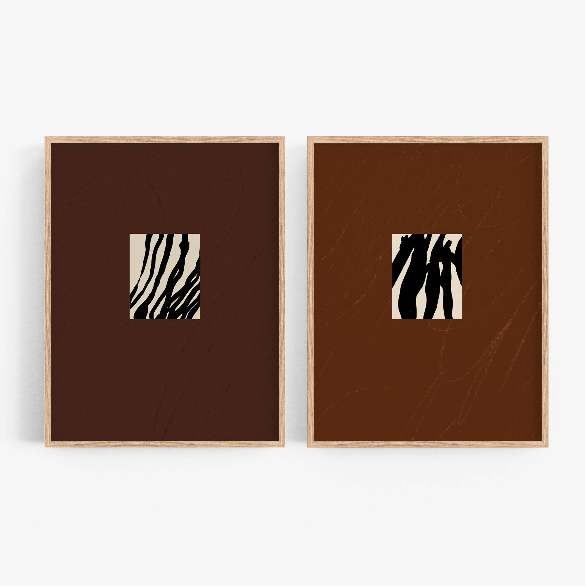 Pair of giclee prints, abstract wall art set of two, 50x70cm