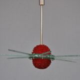 Lustre vintage design italien en verre coloré 8 branches