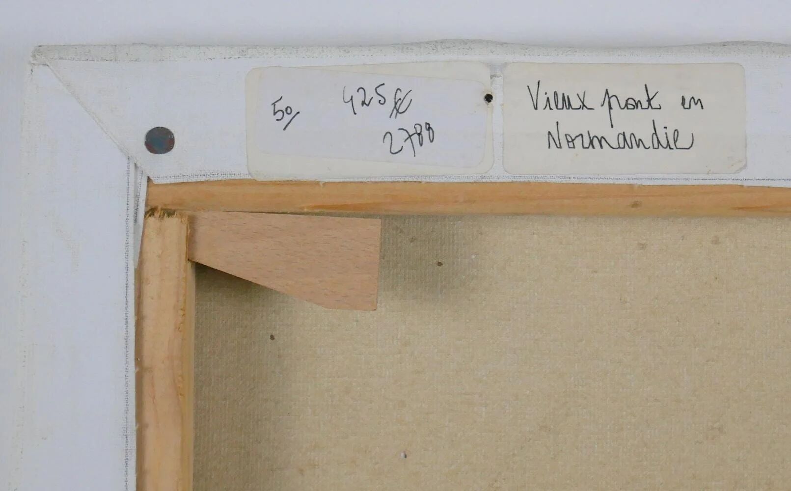 Old brick bridge in Normandy - Signed oil painting