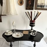 Presentation table of Napoleon III in black lacquered wood, 19th century.