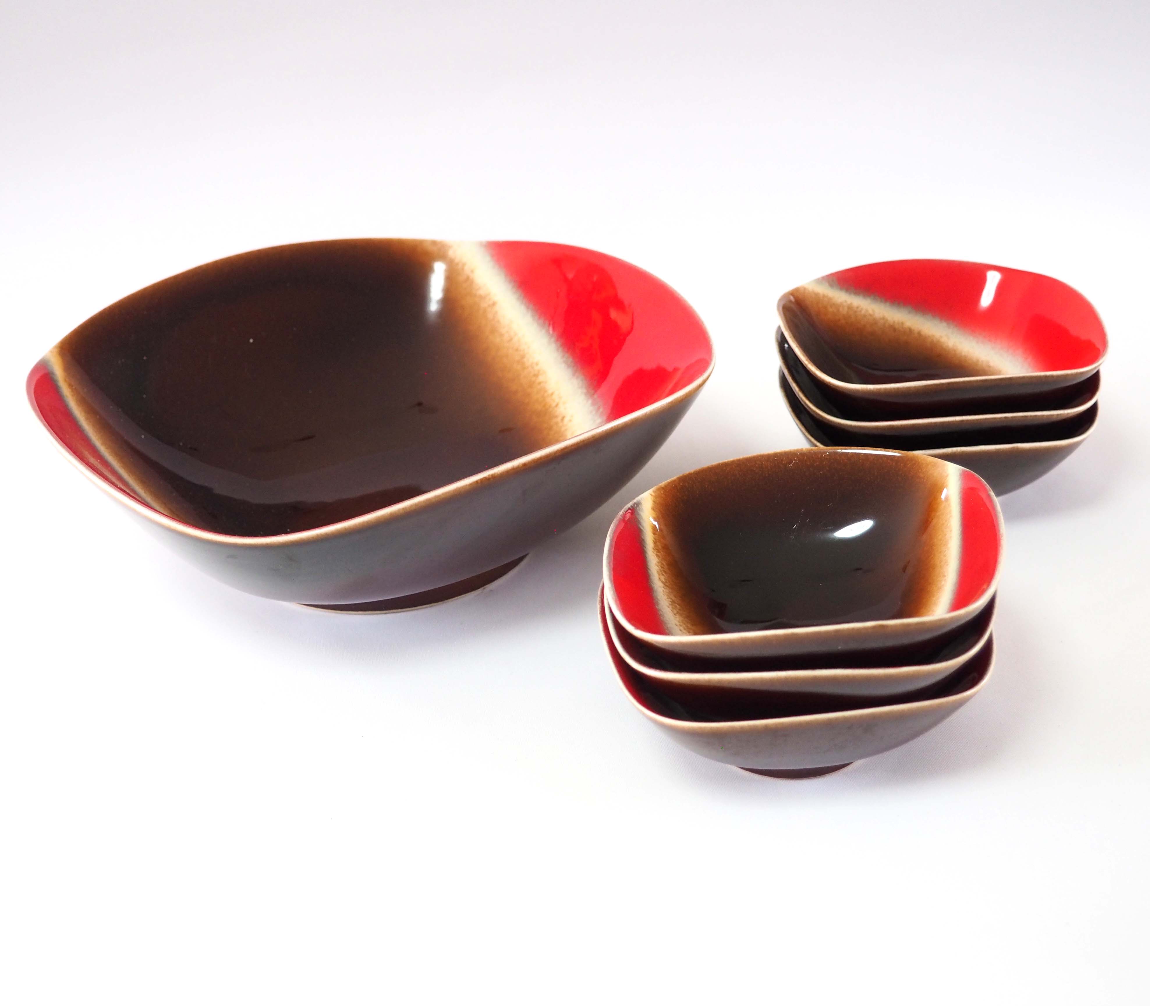 Dessert service 6 ramekins and salad bowl vallauris