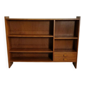 Vintage Scandinavian low bookshelf in teak, 1960s.