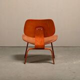 Charles & Ray Eames Early LCW Lounge Chair Red Aniline for Herman Miller