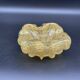 Empty pocket, Murano, Archimedes Seguso, yellow, gold, bubbled, stylized flower-forming, blown glass, Italy