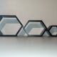 Set of 3 hexagonal nesting shelves design 80s vintage