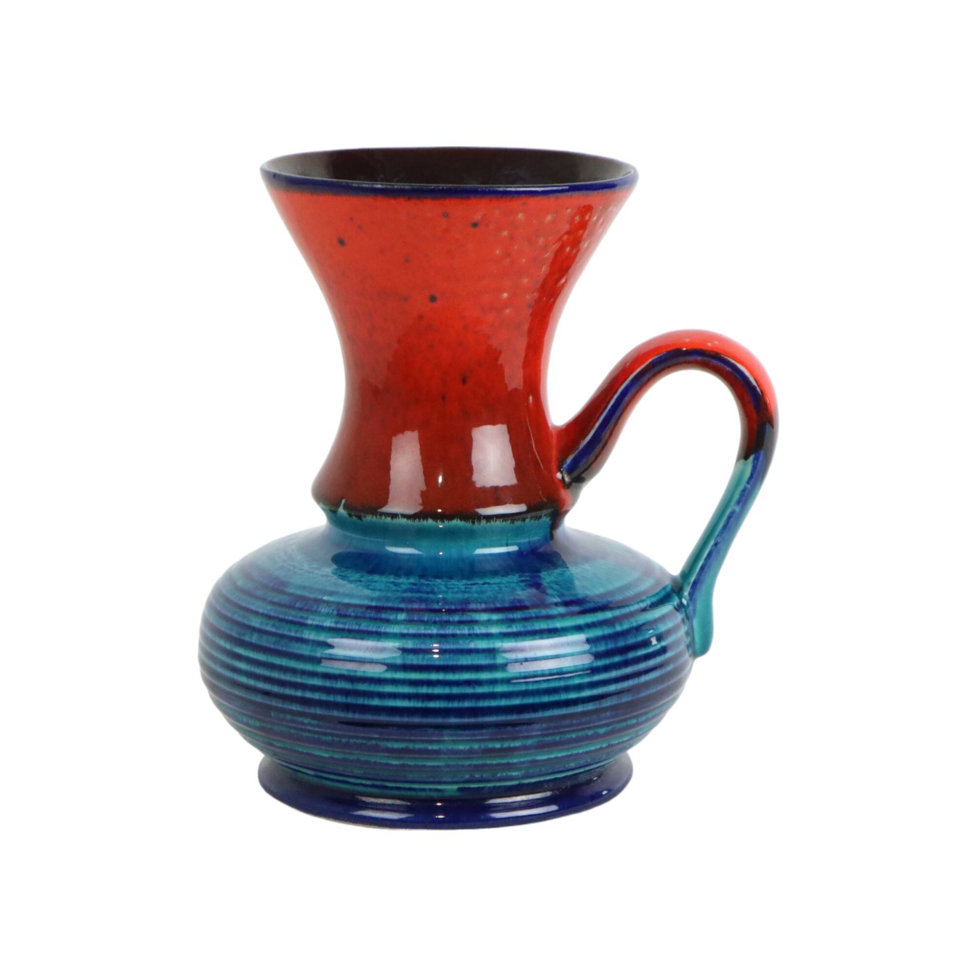 Rare Bay Vase Blue Red West Germany Vintage 79-25