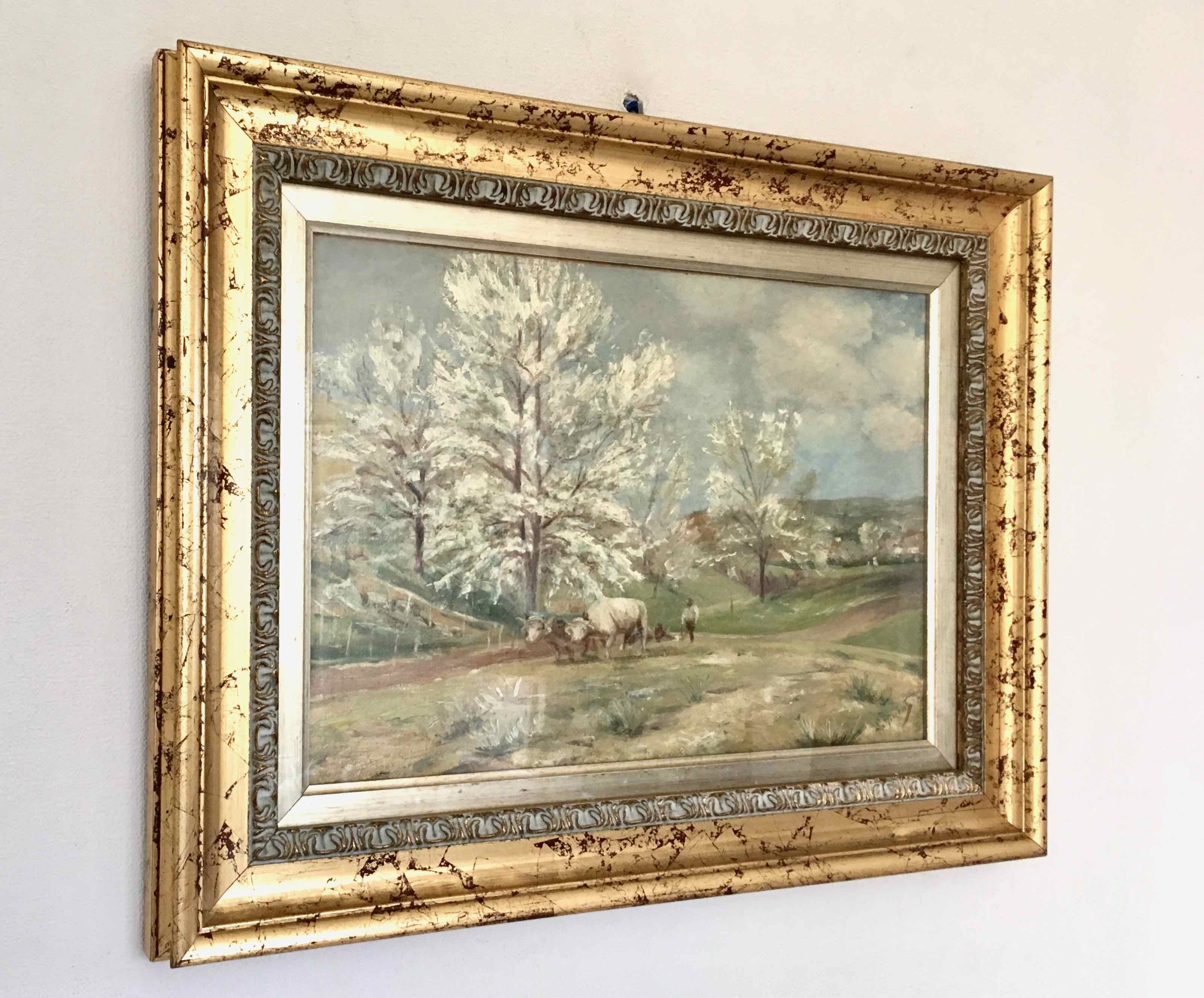 Oil painting on canvas cherry blossoms