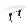 Vintage Coffee Table Attributed to Guglielmo Ulrich with Carrara Marble Top, Italy