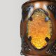French vintage copper fractal resin table lamp Accolay 'Brutalist'