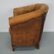 Fauteuil Club Vintage en Cuir Couleur Cognac, Pays-Bas