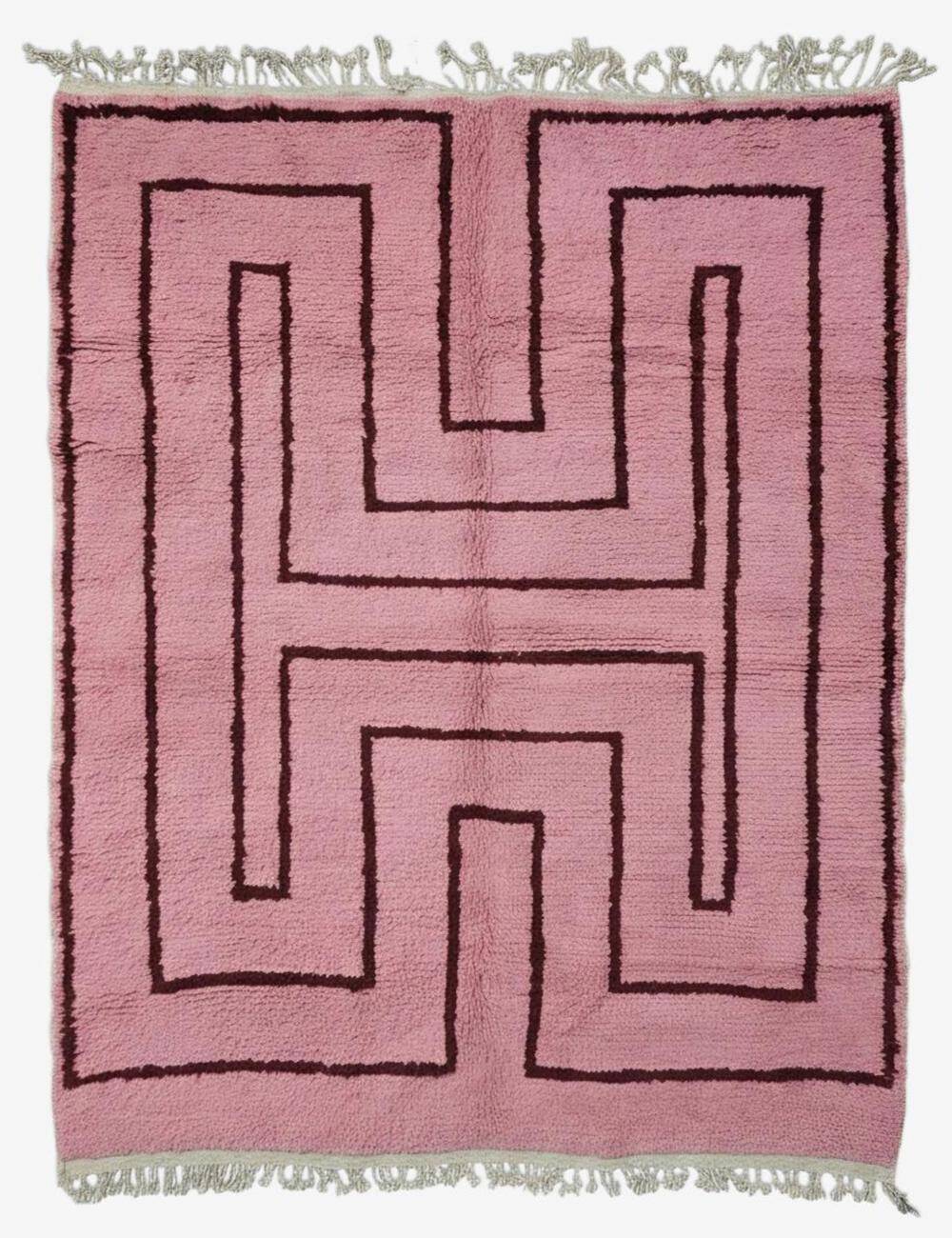 Tapis Rose Contemporain - 297 x 246 cm