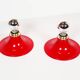 Pair of petite red disc sconces, Italy 1980s