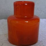 Glass paste vase signed MV