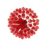 Red "Campari" Color Chandelier in  Glass