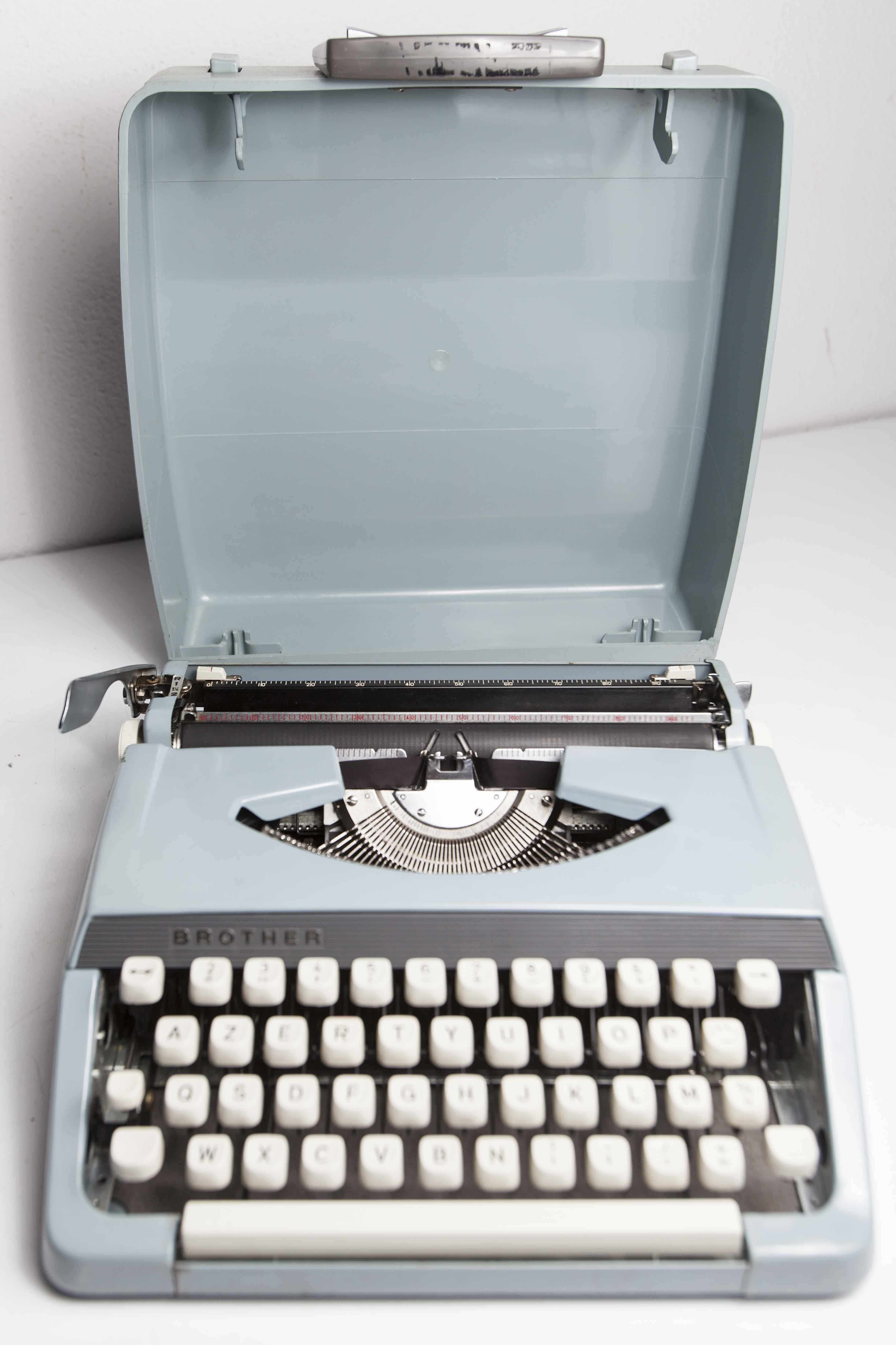 Sky Blue Brother Typewriter from 1980