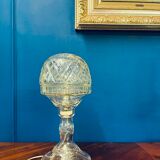 Antique art deco crystal boudoir lamp