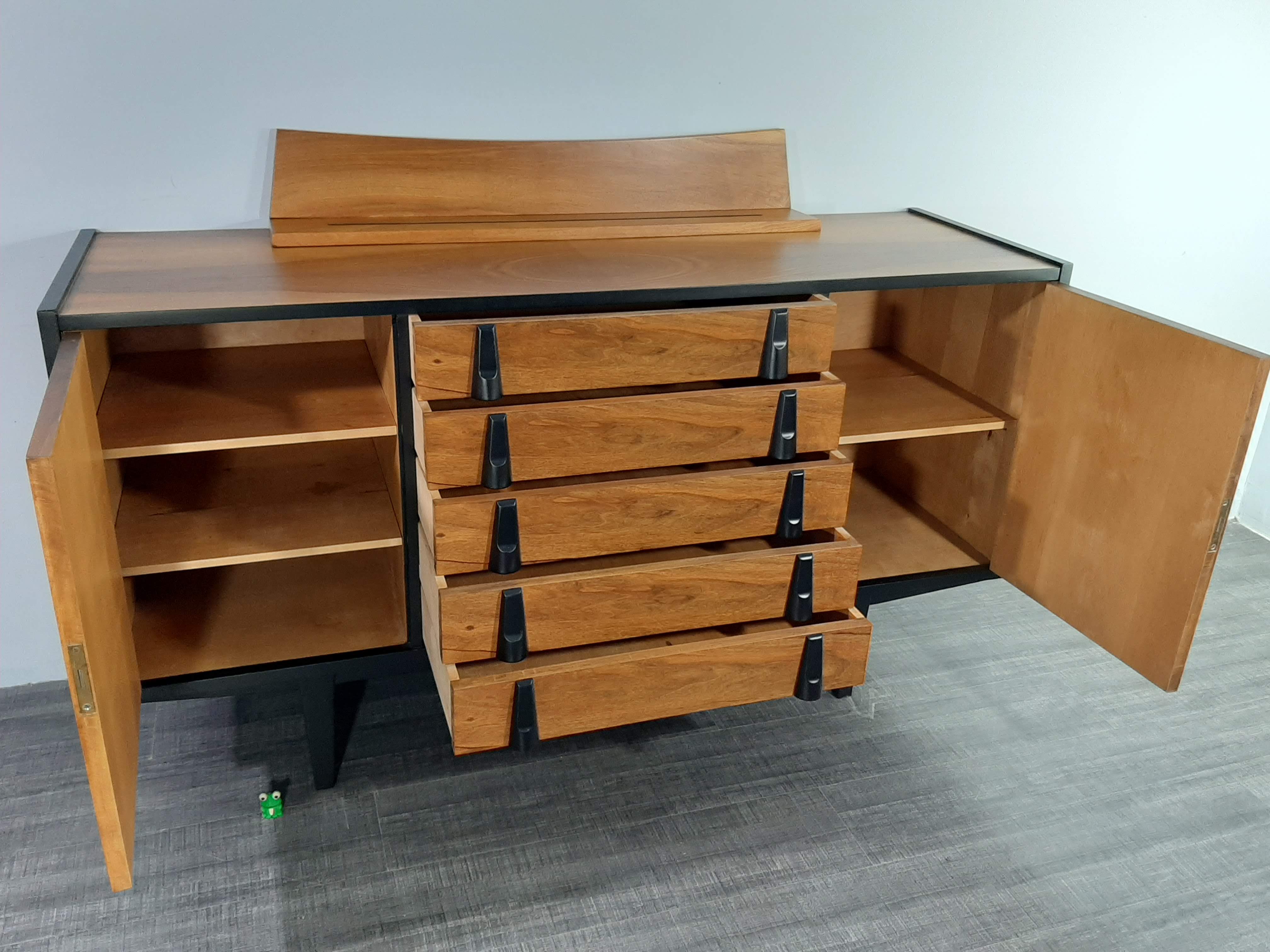 Enfilade rajmund hałas en noyer mid-century polonais 1960s