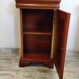 Pair of Louis Philippe style bedside tables in cherry wood.