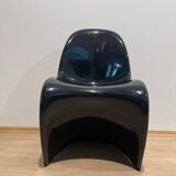 Panton Cantilever Chair in Black Pu by Verner Panton, Germany, 1971