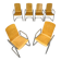 Set of 6 cantilever chairs from the Zumsteg Collection, moulded wood, 1980s.