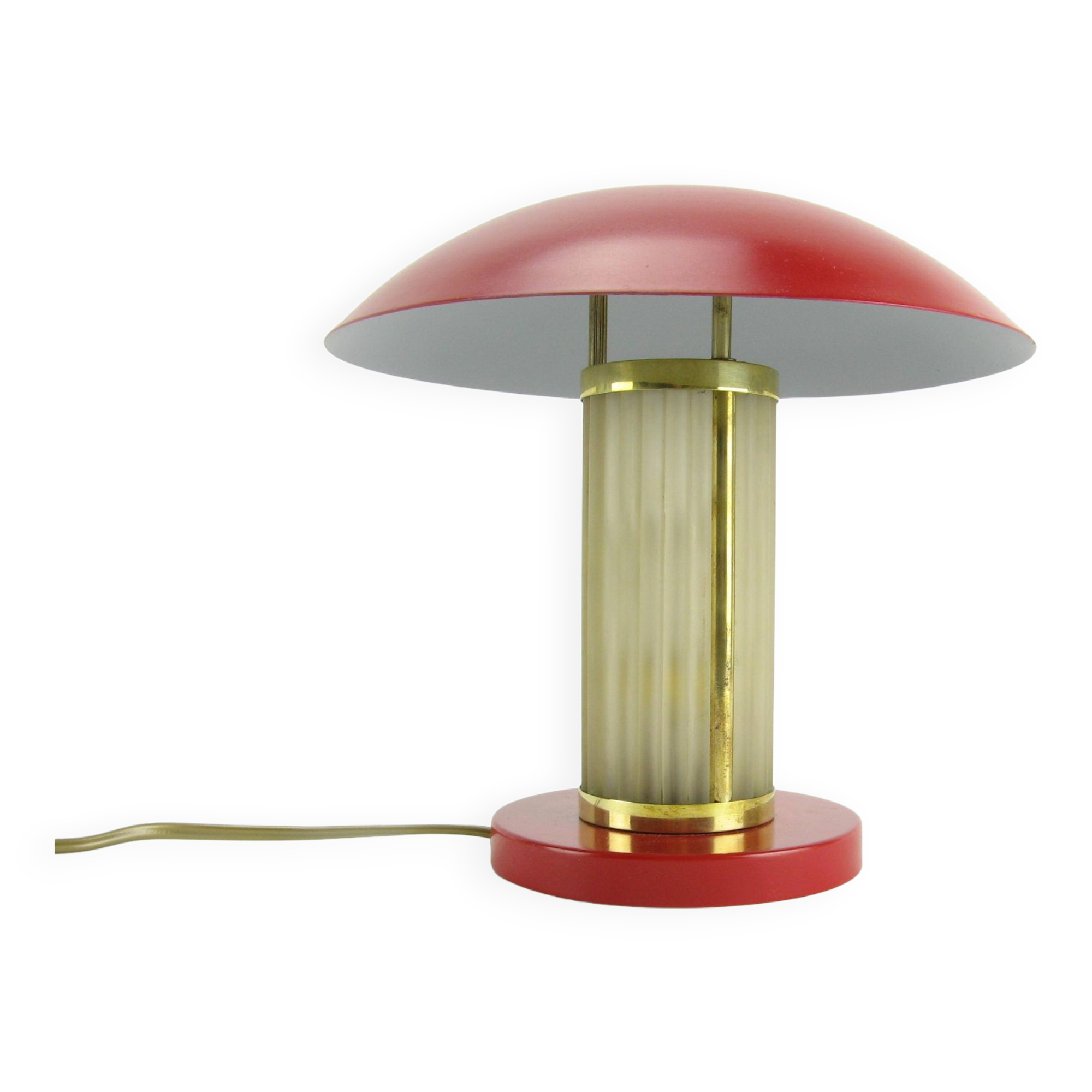 Art deco mushroom lamp made of glass, restored