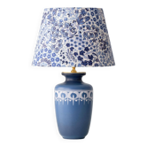 Dutch blue and white ceramic table lamp, 1977, with a new Liberty London shade.
